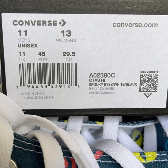 Converse Ctas Hi Spooky Eyes/White/Black MEN`S - Picture 15 of 16